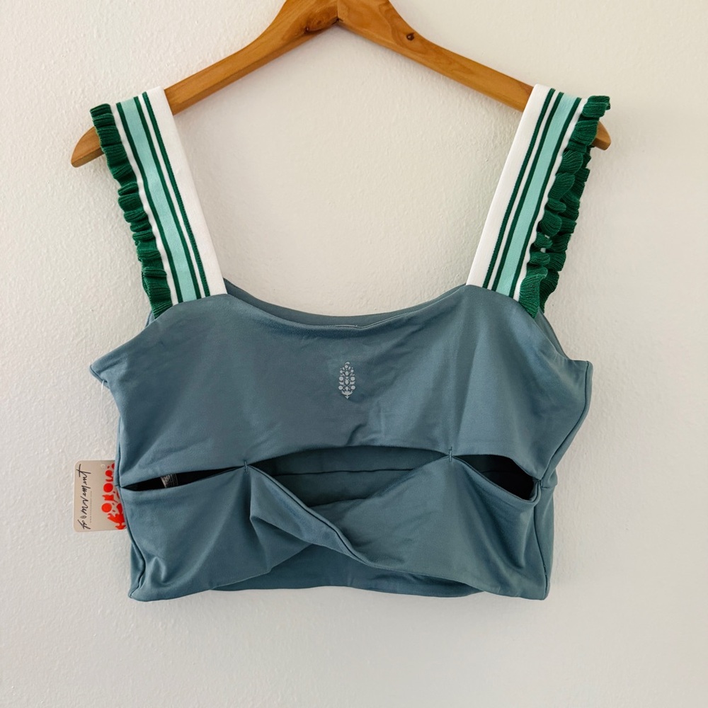 NWT Free People Movement Time Out Tank - Summer Storm Misty Blue